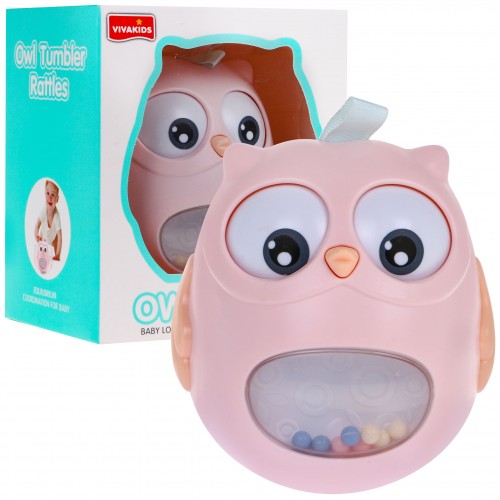 Ráčnová vana pro miminka Sensory Owl - růžová