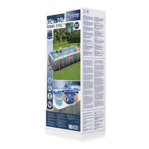 rámový bazén Power Steel 404x201x100 Imitace Ratan 13x6FT BESTWAY 6v1 + Pumpa + Žebřík