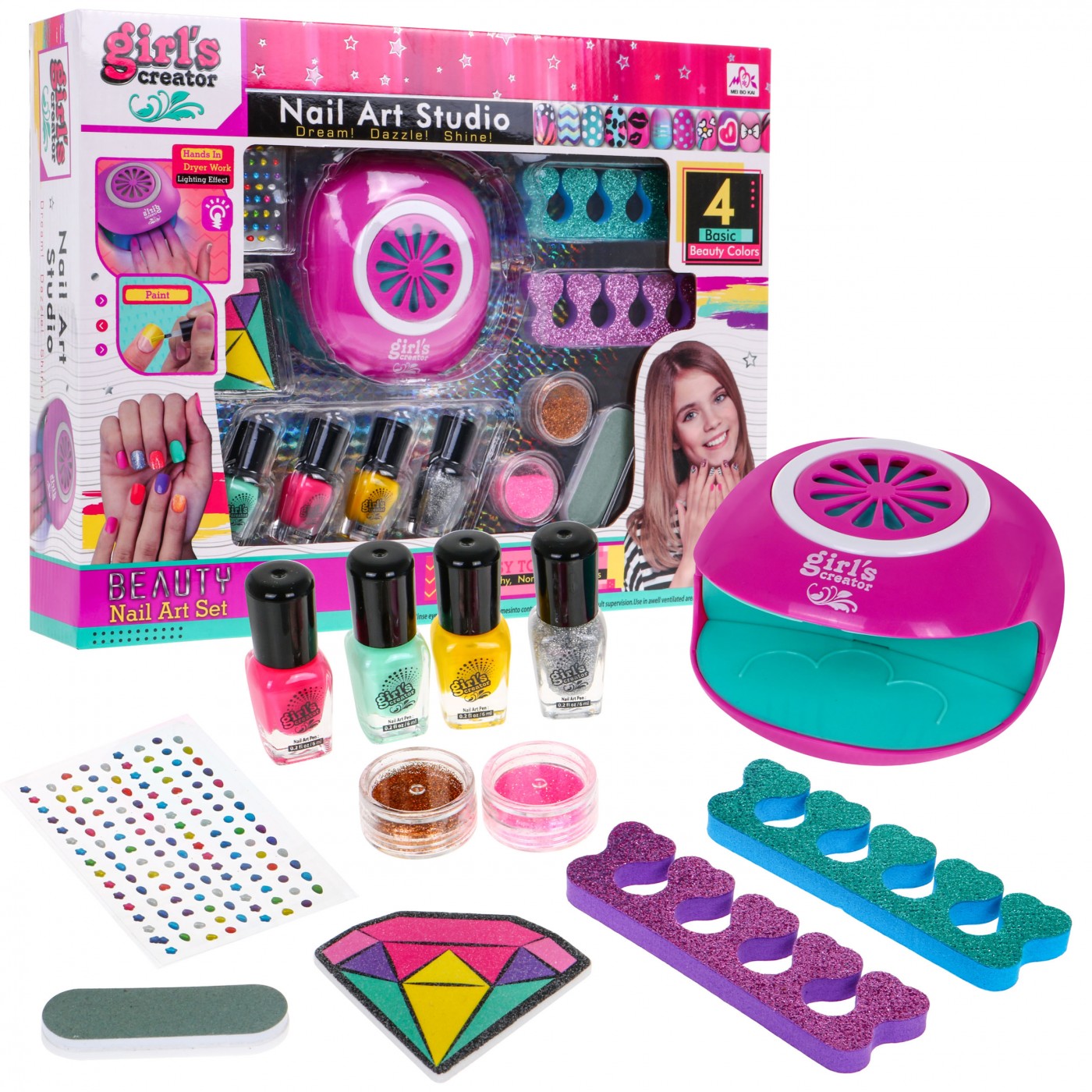 Sada na úpravu nehtů pro dívky 12 el. kreativní nail salón