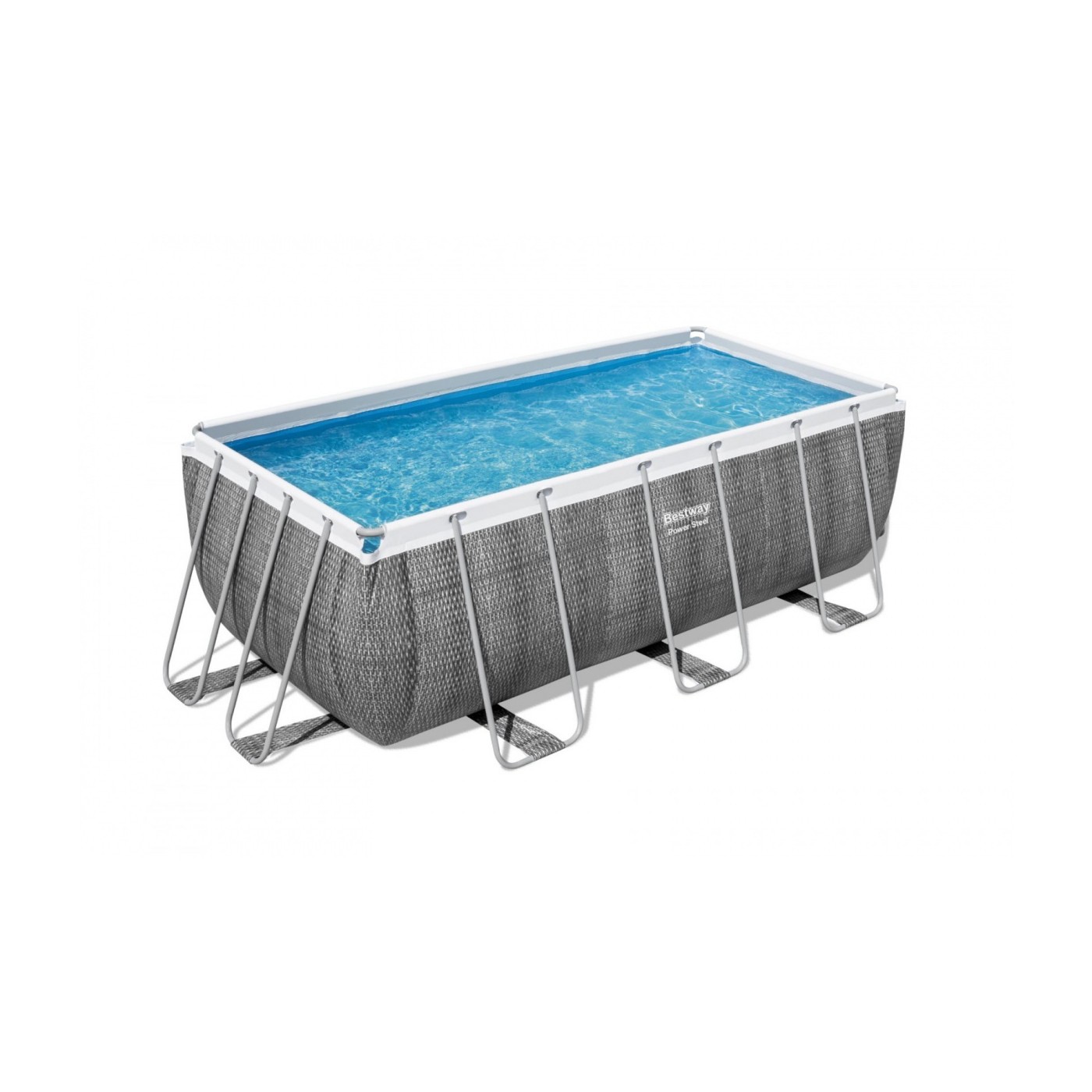 Power Ocelový rám bazén 412x201x122 Imitace Ratan 13x6FT BESTWAY 6V1
