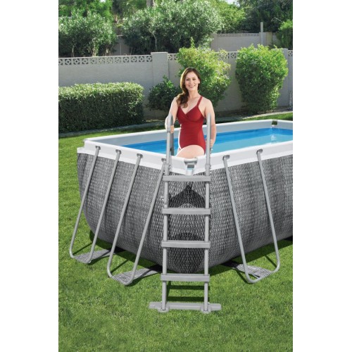 Power Ocelový rám bazén 412x201x122 Imitace Ratan 13x6FT BESTWAY 6V1