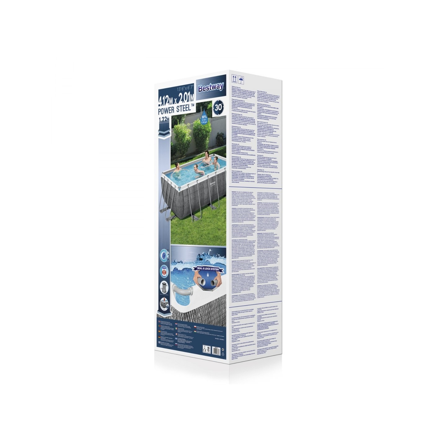 Power Ocelový rám bazén 412x201x122 Imitace Ratan 13x6FT BESTWAY 6V1