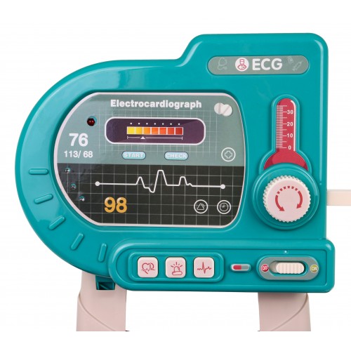 Lékařská souprava pro děti 3+ vozík + EKG panel 24 ks. Kardiolog Zubař Ortopedická sestra