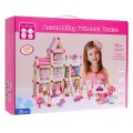 Dřevěné stavební bloky pro děti 3+ Růžový MEGA set 268 el. Zámek pro princezny