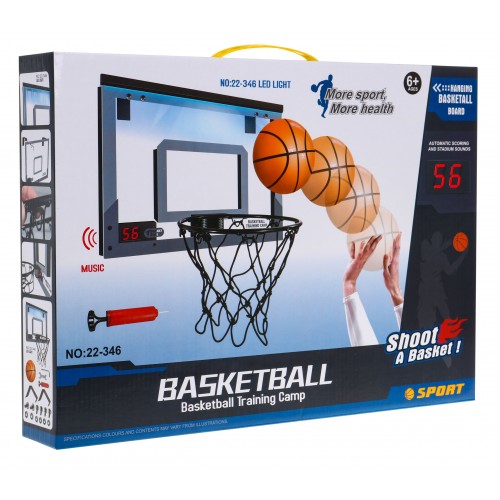 Dětská interaktivní basketbalová sada 6+ tabulka s počítadlem + pila + pumpa