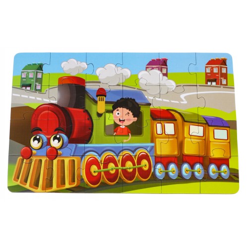 Velké puzzle pro děti 2+ puzzle puzzle hračka 24 el. Lokomotiva s řidičem
