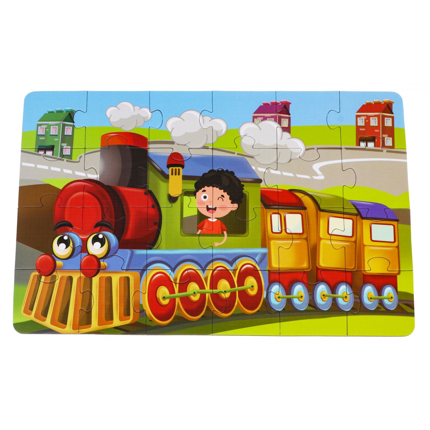 Velké puzzle pro děti 2+ puzzle puzzle hračka 24 el. Lokomotiva s řidičem