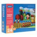 Velké puzzle pro děti 2+ puzzle puzzle hračka 24 el. Lokomotiva s řidičem