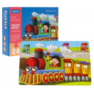Velké puzzle pro děti 2+ puzzle puzzle hračka 24 el. Lokomotiva s řidičem