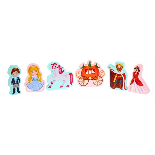 Sada dřevěných kostek pro dívky „Princezna na zámku“ + třídička tvarů