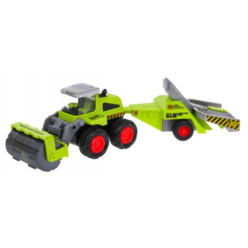 Zemědělský válec pro děti 1:55 Válcový traktor na zpracování půdy + přívěs na sadu