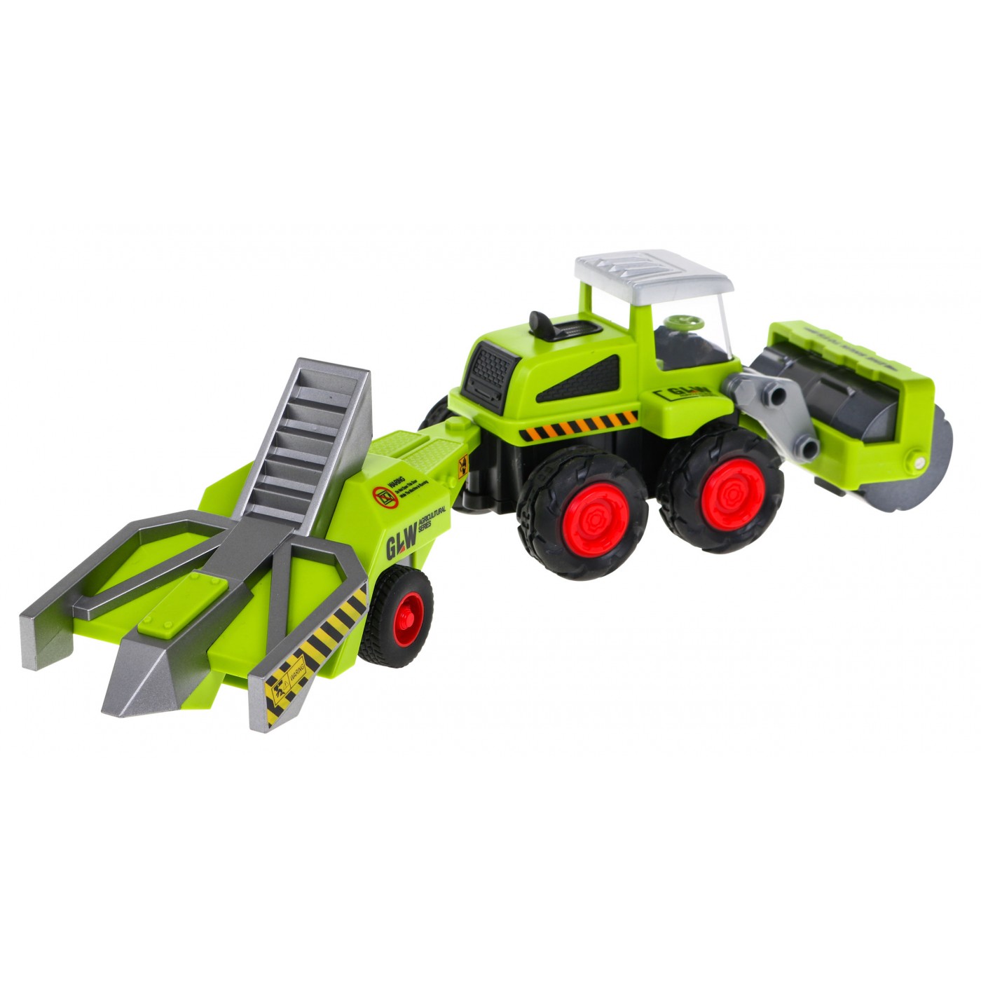 Zemědělský válec pro děti 1:55 Válcový traktor na zpracování půdy + přívěs na sadu