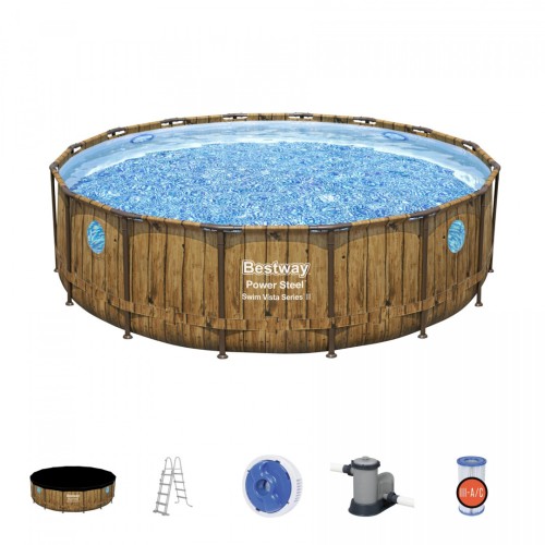 Power Steel Swim Vista Series 488x122 Kulatý 16ft BESTWAY 7v1 bazé