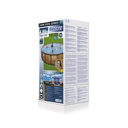 Power Steel Swim Vista Series 488x122 Kulatý 16ft BESTWAY 7v1 bazé