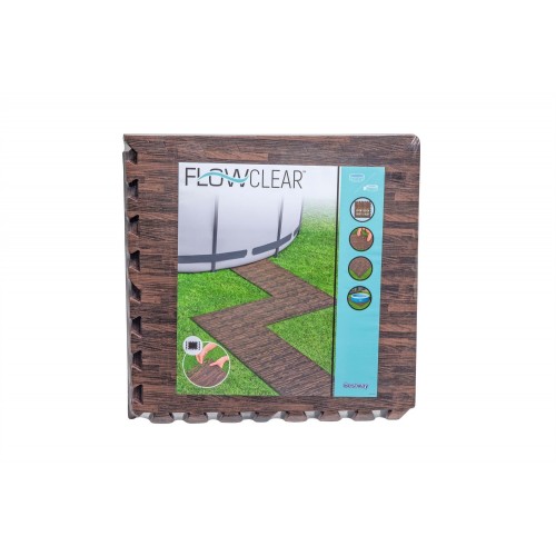 Pěnový koberec do zahradního bazénu Imitace dřeva 12 ks 50x50cm BESTWAY