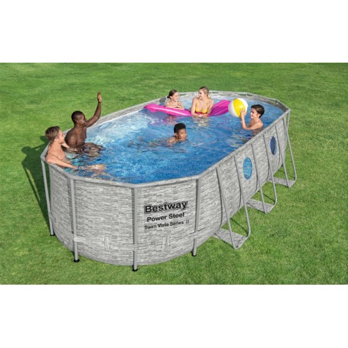 Power Steel Swim Vista Rack bazén s oknem 549x274x122 18x9FT BESTWAY 7V1