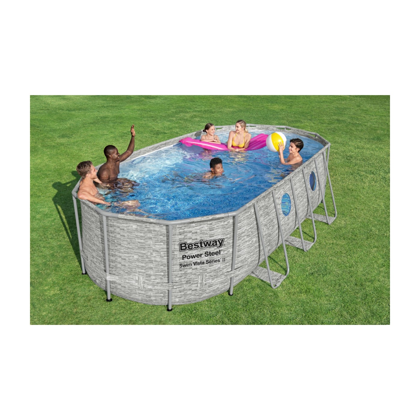 Power Steel Swim Vista Rack bazén s oknem 549x274x122 18x9FT BESTWAY 7V1