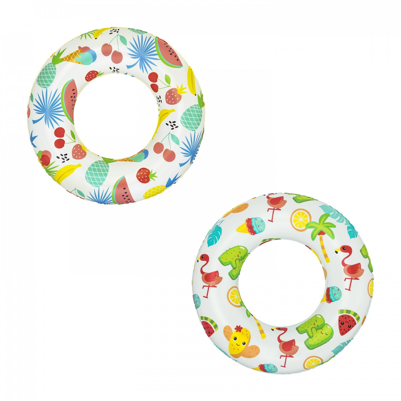 BESTWAY 61cm Vinyl Nafukovací Tropické Plavecké Kolo Bezpečnostní Ventil
