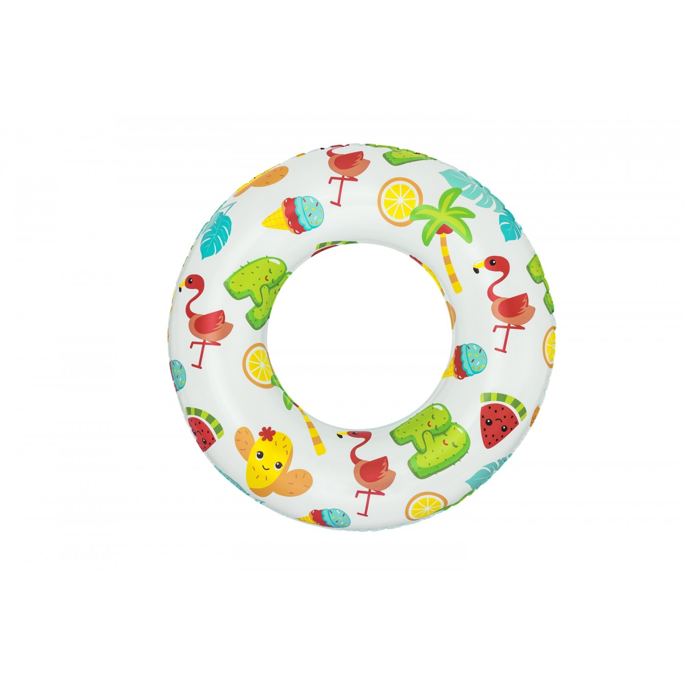BESTWAY 61cm Vinyl Nafukovací Tropické Plavecké Kolo Bezpečnostní Ventil