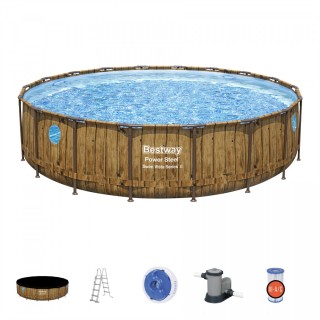 Power Steel Swim Vista Series 549x122 Kulatý 18ft BESTWAY 7v1 Rack Pool