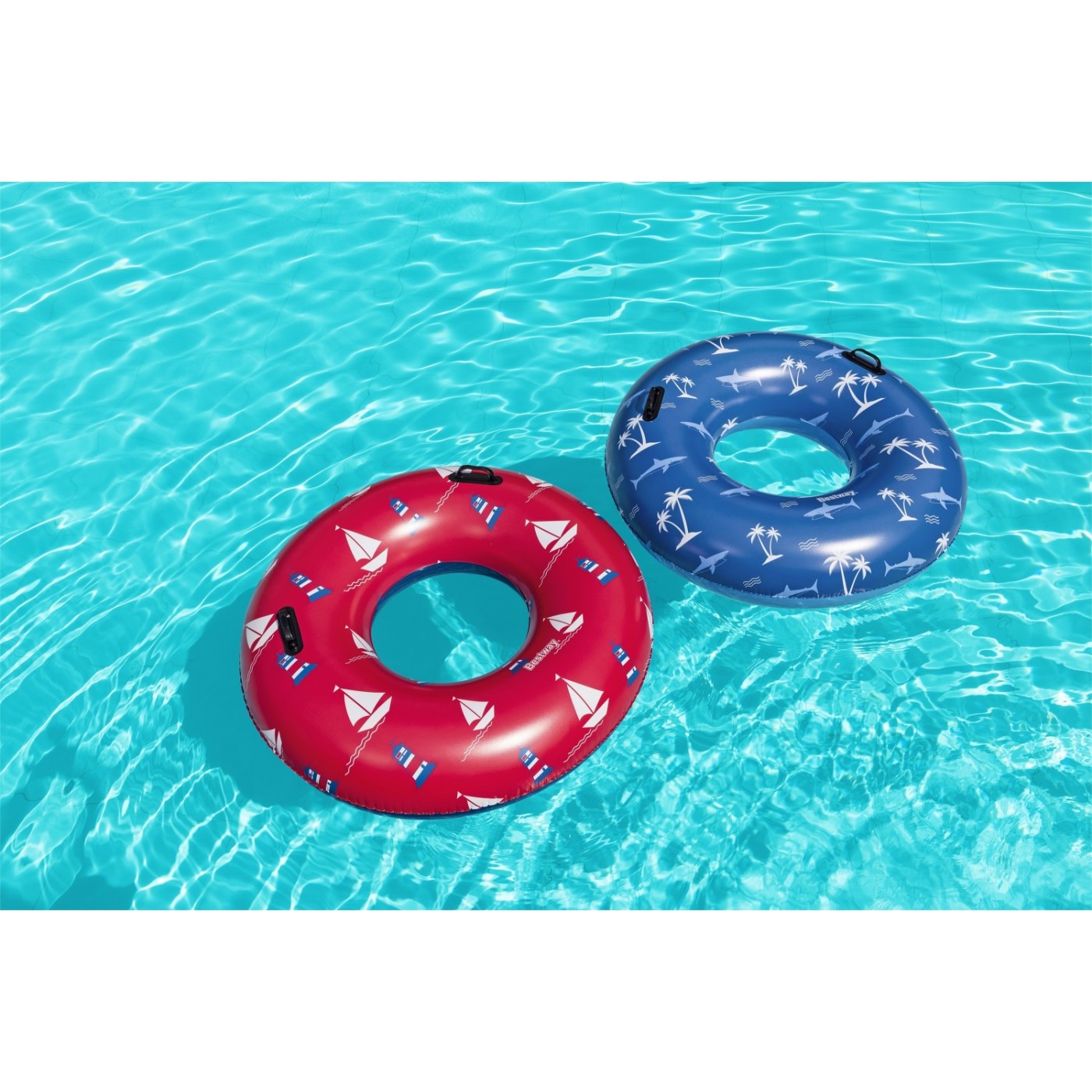 Plavecké kolo BESTWAY Blue Shark 119cm Vinyl + 2 madla