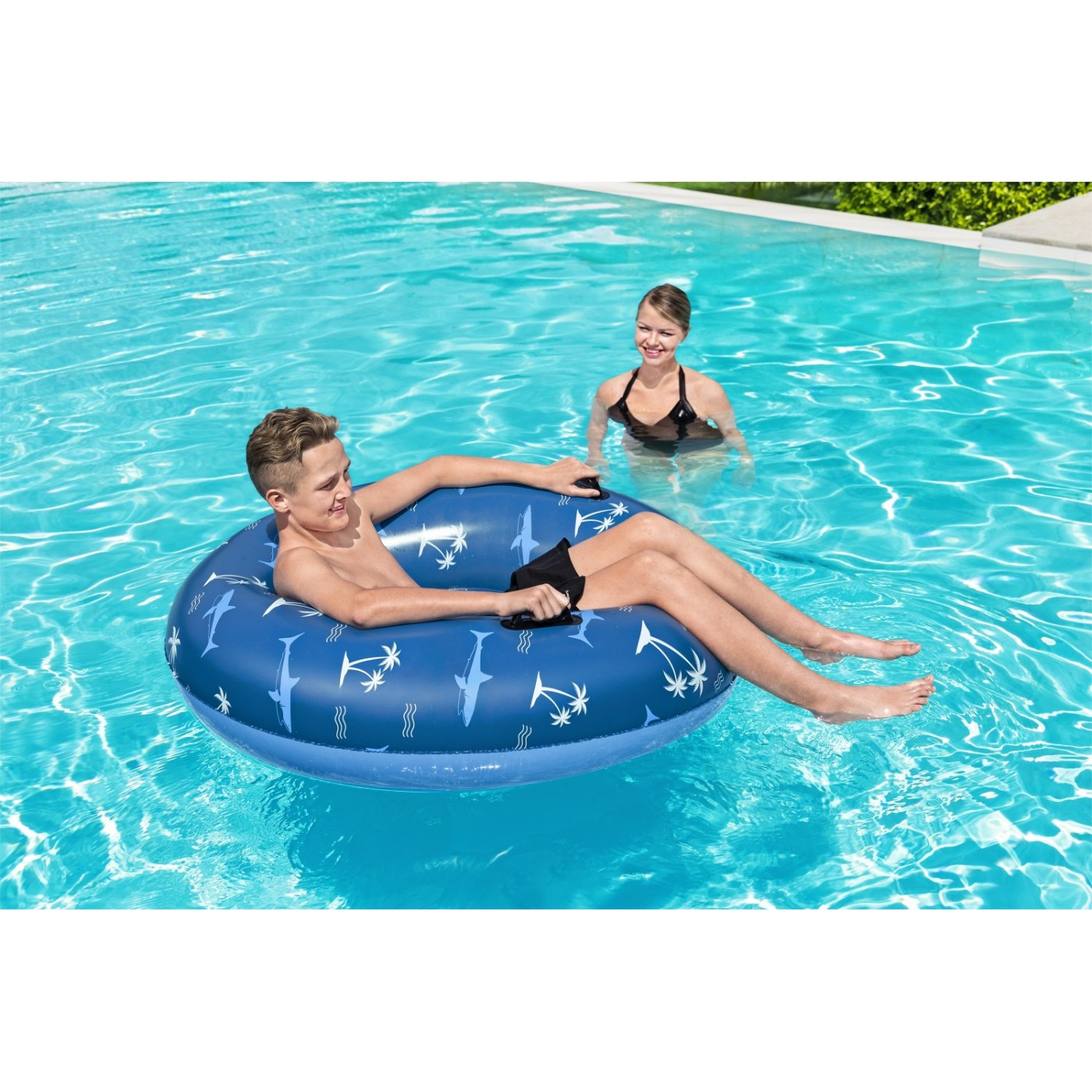 Plavecké kolo BESTWAY Blue Shark 119cm Vinyl + 2 madla
