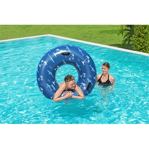 Plavecké kolo BESTWAY Blue Shark 119cm Vinyl + 2 madla