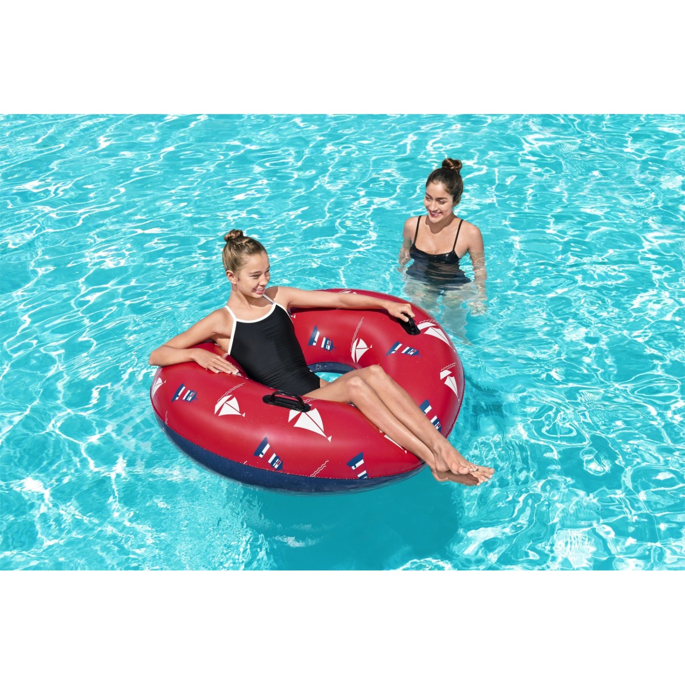BESTWAY červené lodě 119cm vinyl + 2 madla plavecké kolo