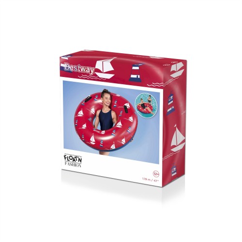 BESTWAY červené lodě 119cm vinyl + 2 madla plavecké kolo
