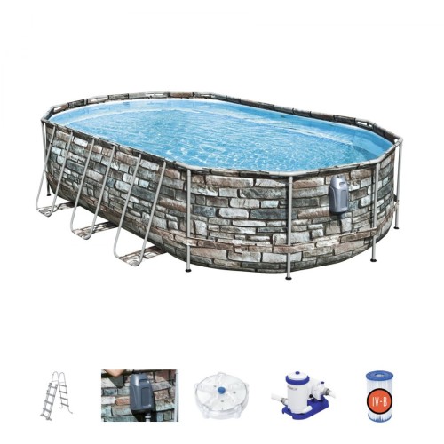 Bazén Stelazowy 610 cm x 366 cm x 122 cm, Power Steel Swim