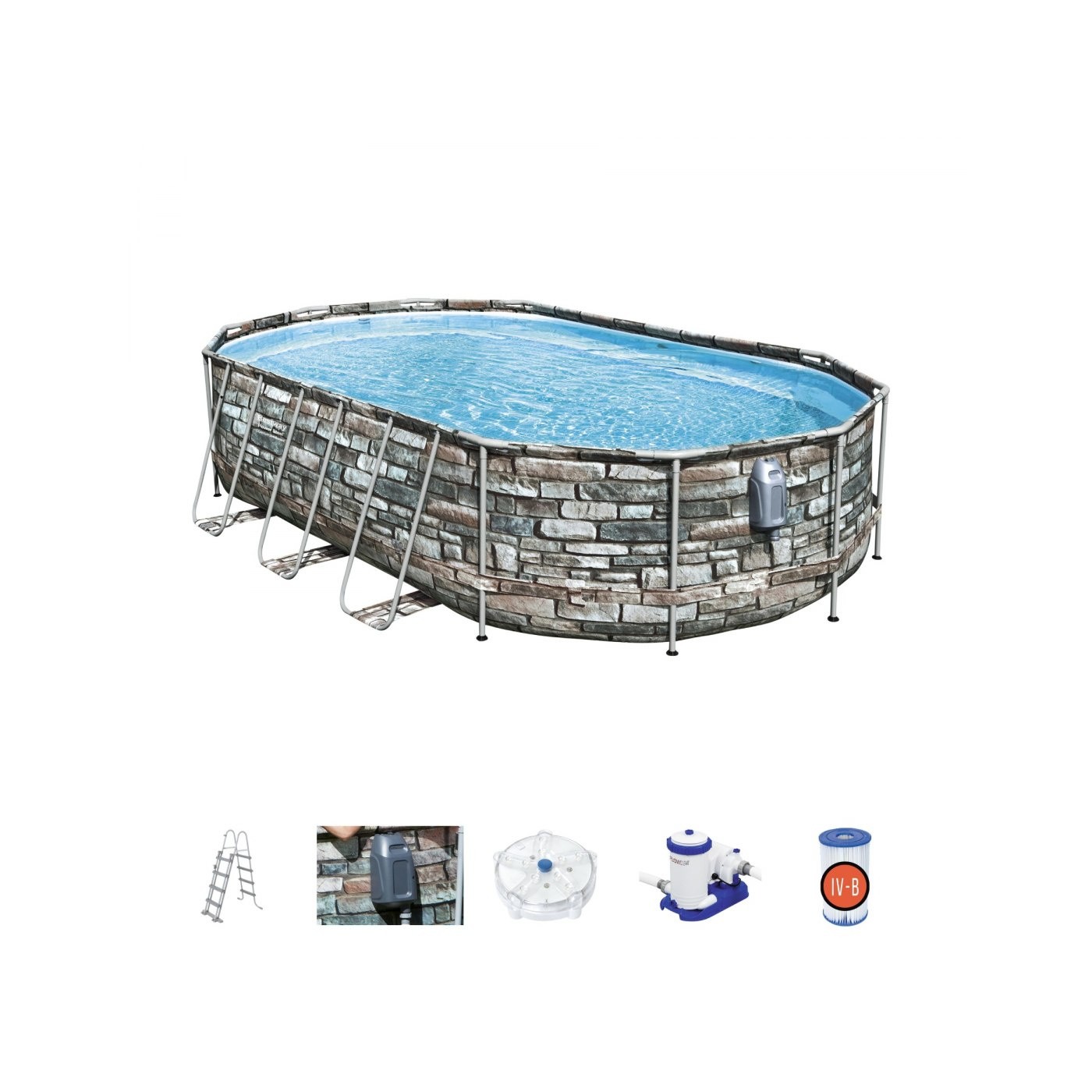 Bazén Stelazowy 610 cm x 366 cm x 122 cm, Power Steel Swim