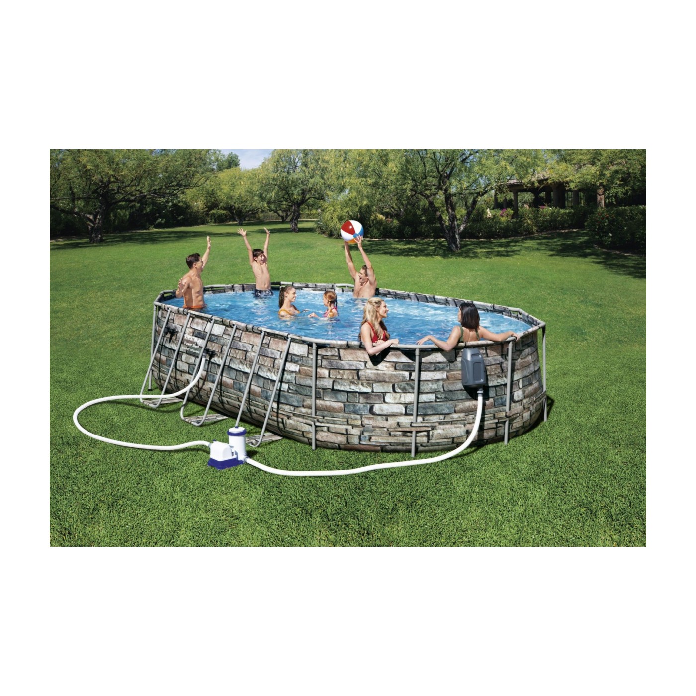 Bazén Stelazowy 610 cm x 366 cm x 122 cm, Power Steel Swim