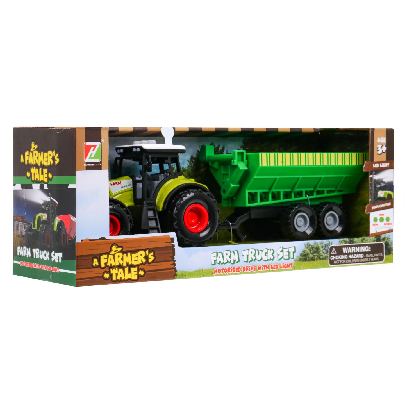 Interaktivní traktor s přívěsem + podavač slime pro děti 3+ zvukové světelné efekty