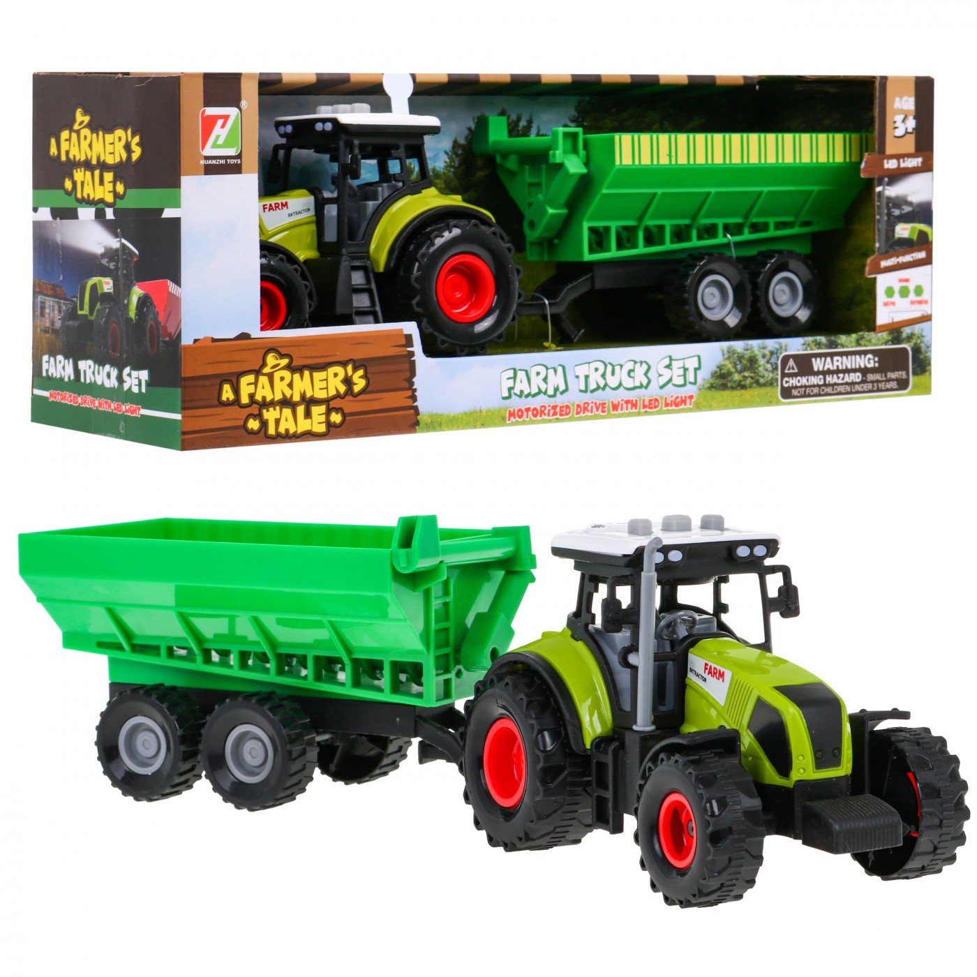 Interaktivní traktor s přívěsem + podavač slime pro děti 3+ zvukové světelné efekty