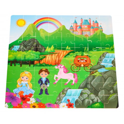 Sada dřevěných kostek pro dívky „Princezna na zámku“ + třídička tvarů