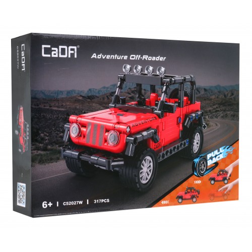 Technické bloky CaDA 317 el. červená Pull-back off-roader pro děti 6+