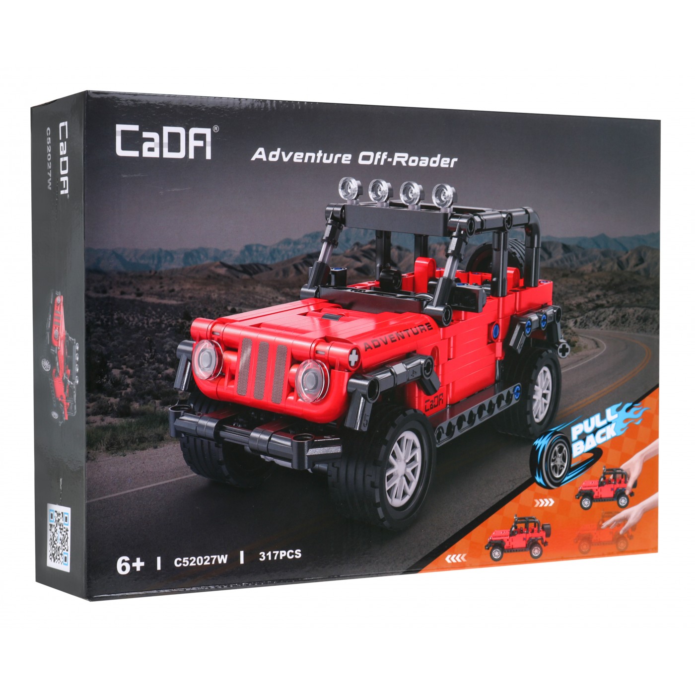 Technické bloky CaDA 317 el. červená Pull-back off-roader pro děti 6+