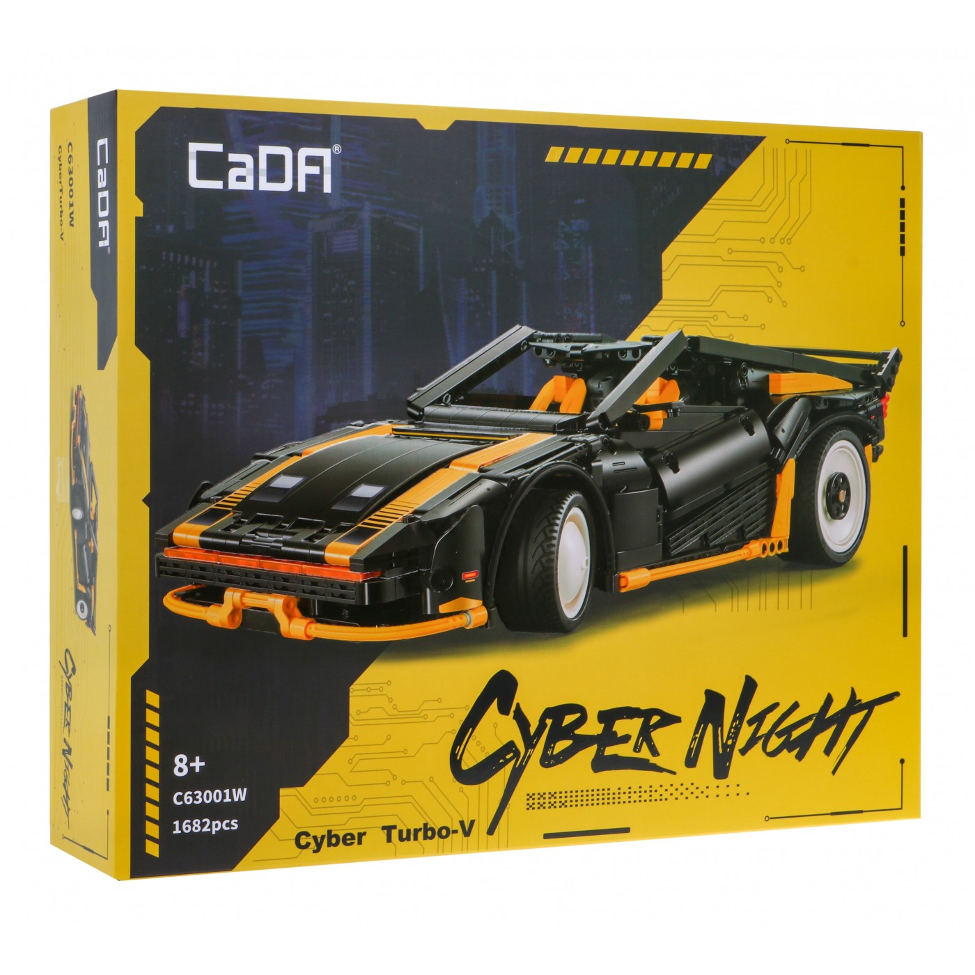 Technické bloky CaDA Cyber Night 1682 el. Turbo-V sportovní vůz pro děti 8+