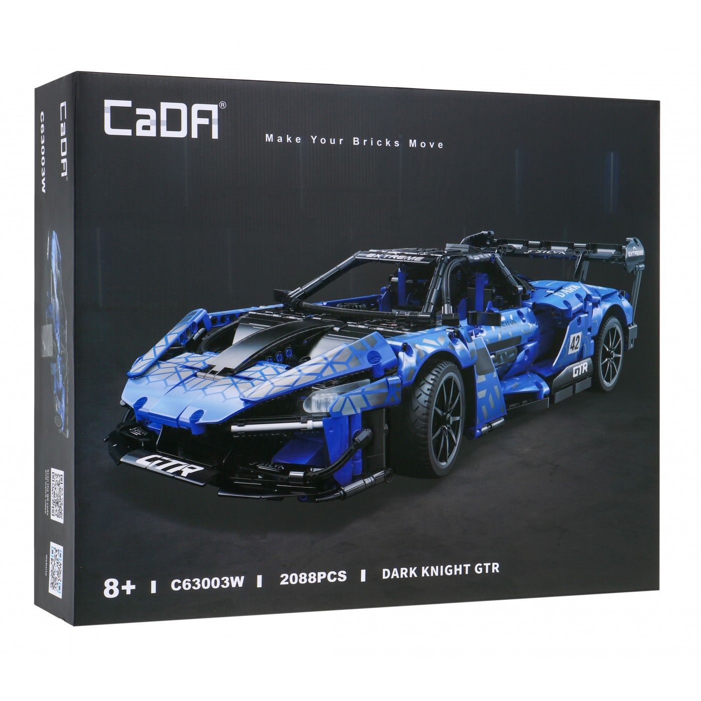 Technické bloky CaDA 2088 el. Závodní auto Dark Knight GTR pro děti od 8let