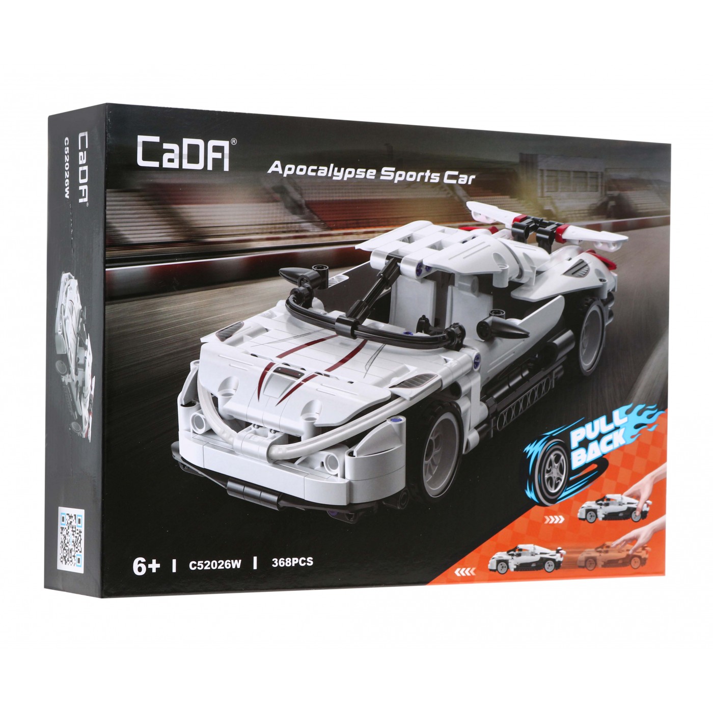 Technické bloky CaDA 368 el. Sportovní auto Apocalypse se stahovacím pohonem pro děti 6+