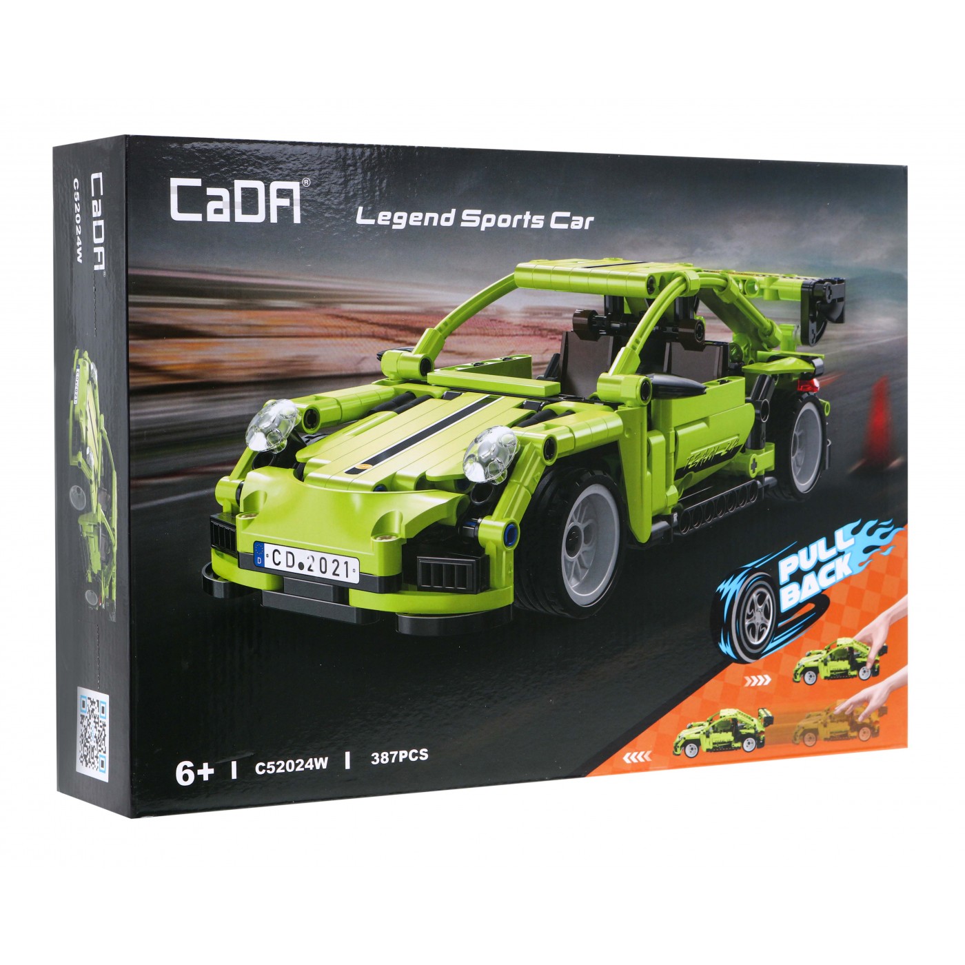 Technické bloky CaDA 387 el. Legendární sportovní auto se stahovacím pohonem pro děti 6+