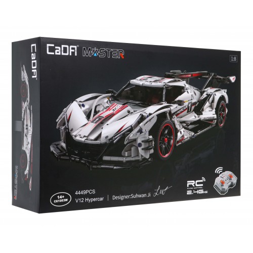 Technické bloky CaDA 4449 el. Dálkově ovládaný V12 Hyperauto Sports auto Master