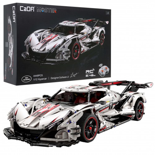 Technické bloky CaDA 4449 el. Dálkově ovládaný V12 Hyperauto Sports auto Master