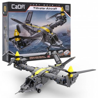 Technické bloky CaDA 1424 el. Dětský vrtulník Tiltrotor Aircraft 6+ pohyblivých dílů