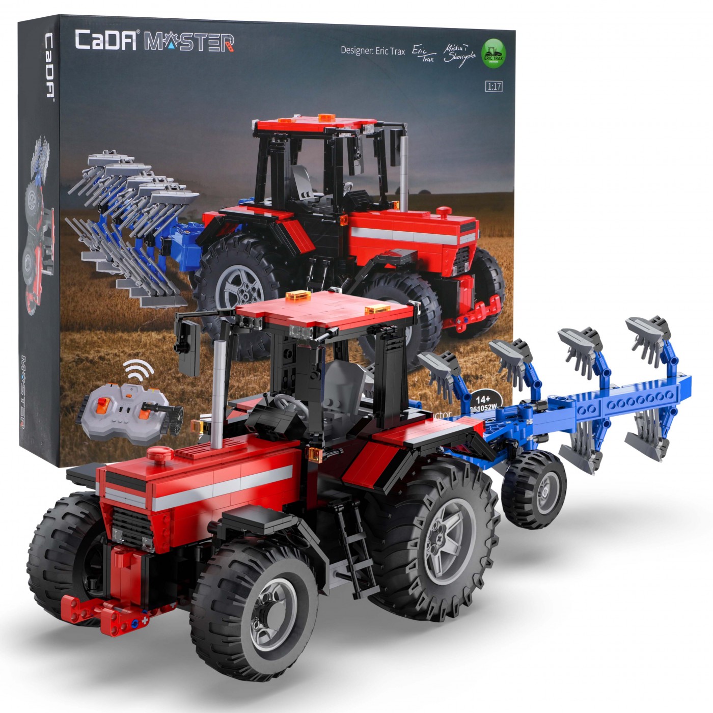 Technické bloky CaDA Master 1675 el. Traktor s dálkovým ovládáním Eric Trax Plug-in