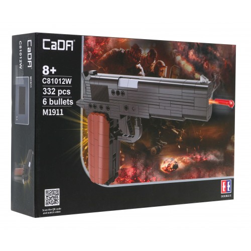 Technické bloky CaDA 332 el. Pistole M1911 s funkcí střelby pro děti 8+