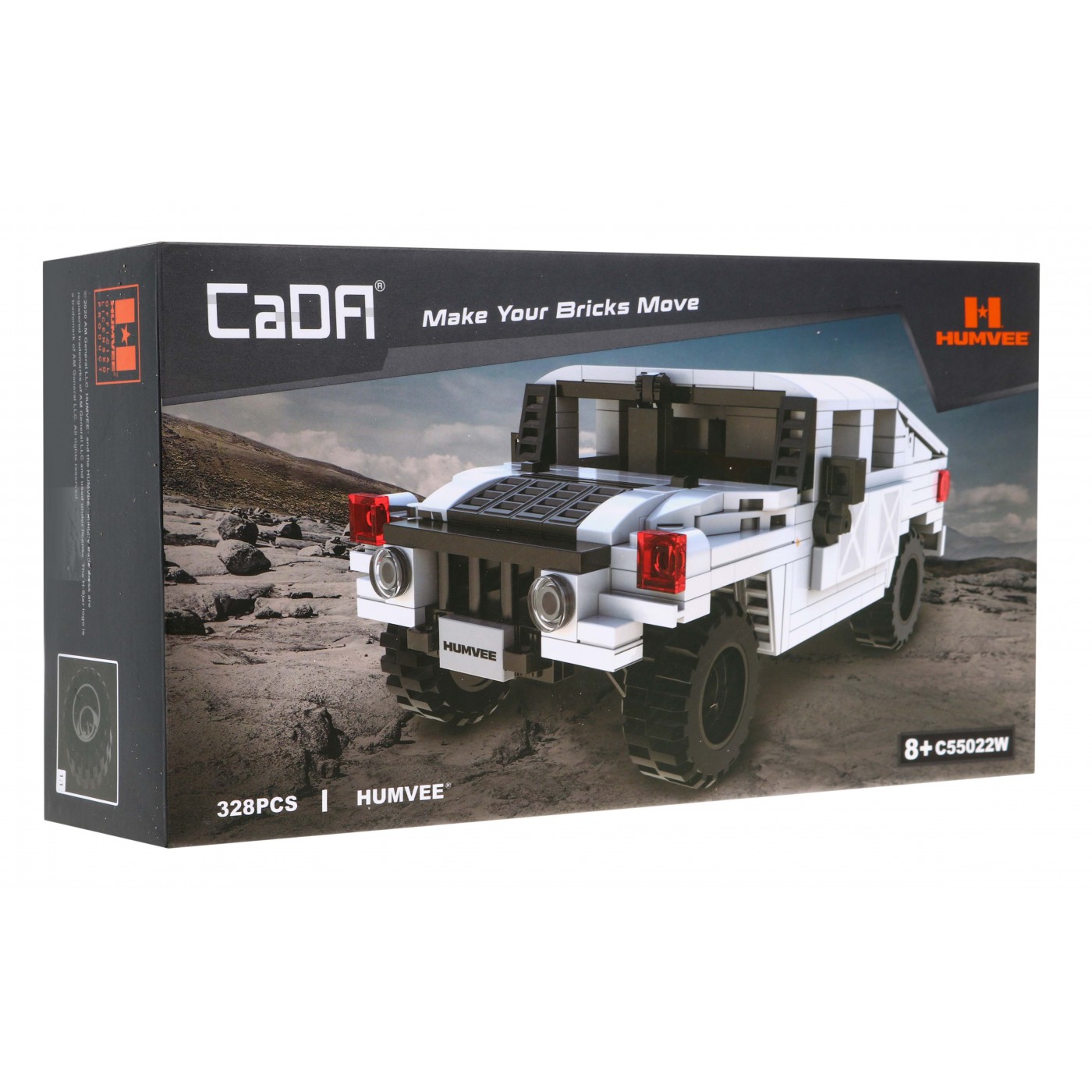 Technické bloky CaDA 328 el. Vojenské vozidlo Humvee 1:24 pro děti 8+