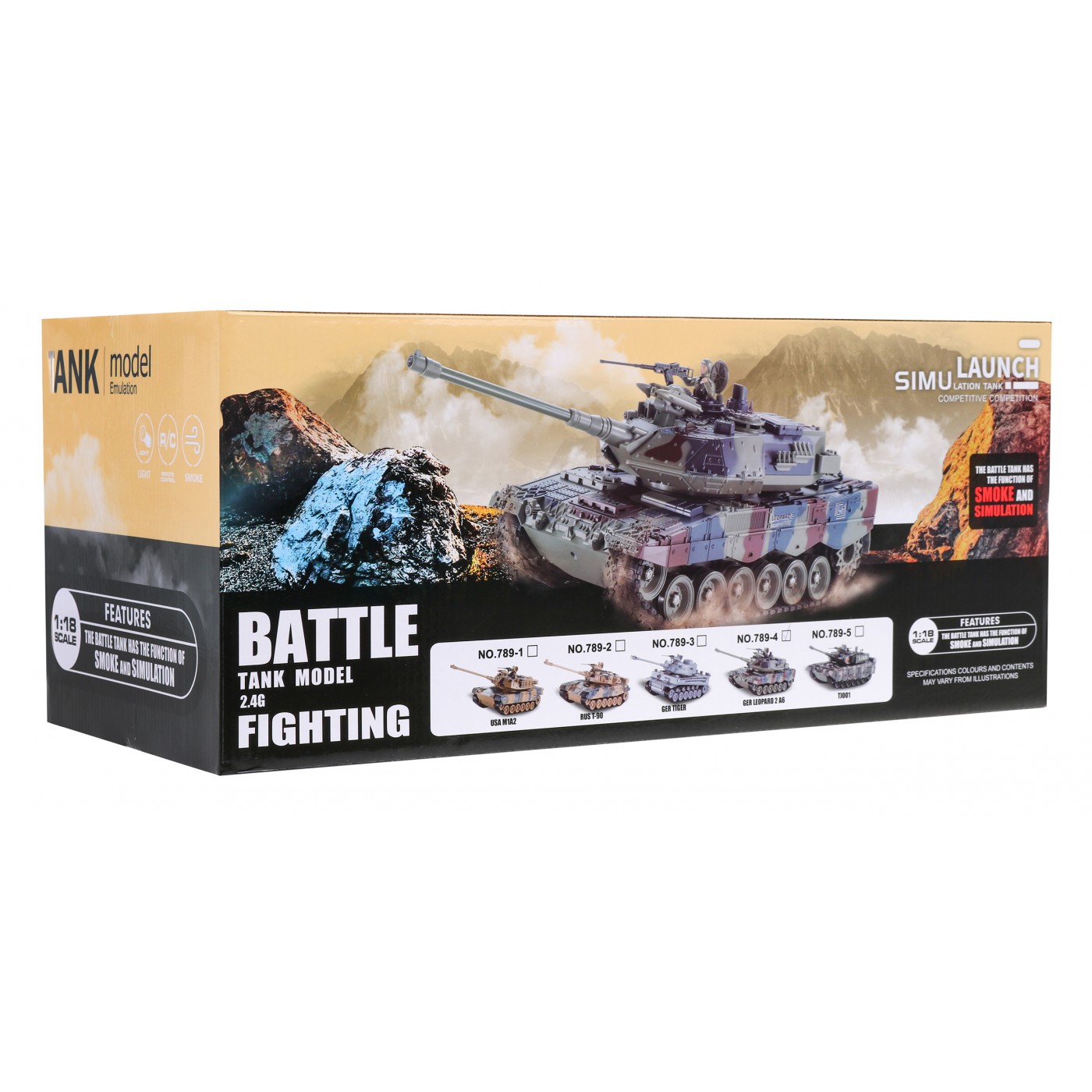 Dálkové ovládání Leopard 2A6 Dětská 3 Nádrž + Zelená 1:18 Kouřová funkce + 2,4 GHz Dálkové ovládání + Příslušenství