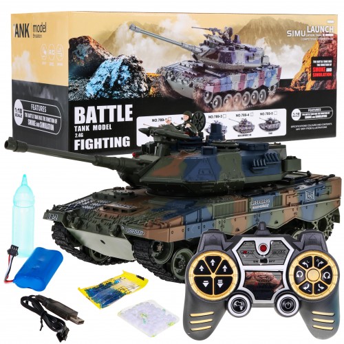 Dálkové ovládání Leopard 2A6 Dětská 3 Nádrž + Zelená 1:18 Kouřová funkce + 2,4 GHz Dálkové ovládání + Příslušenství