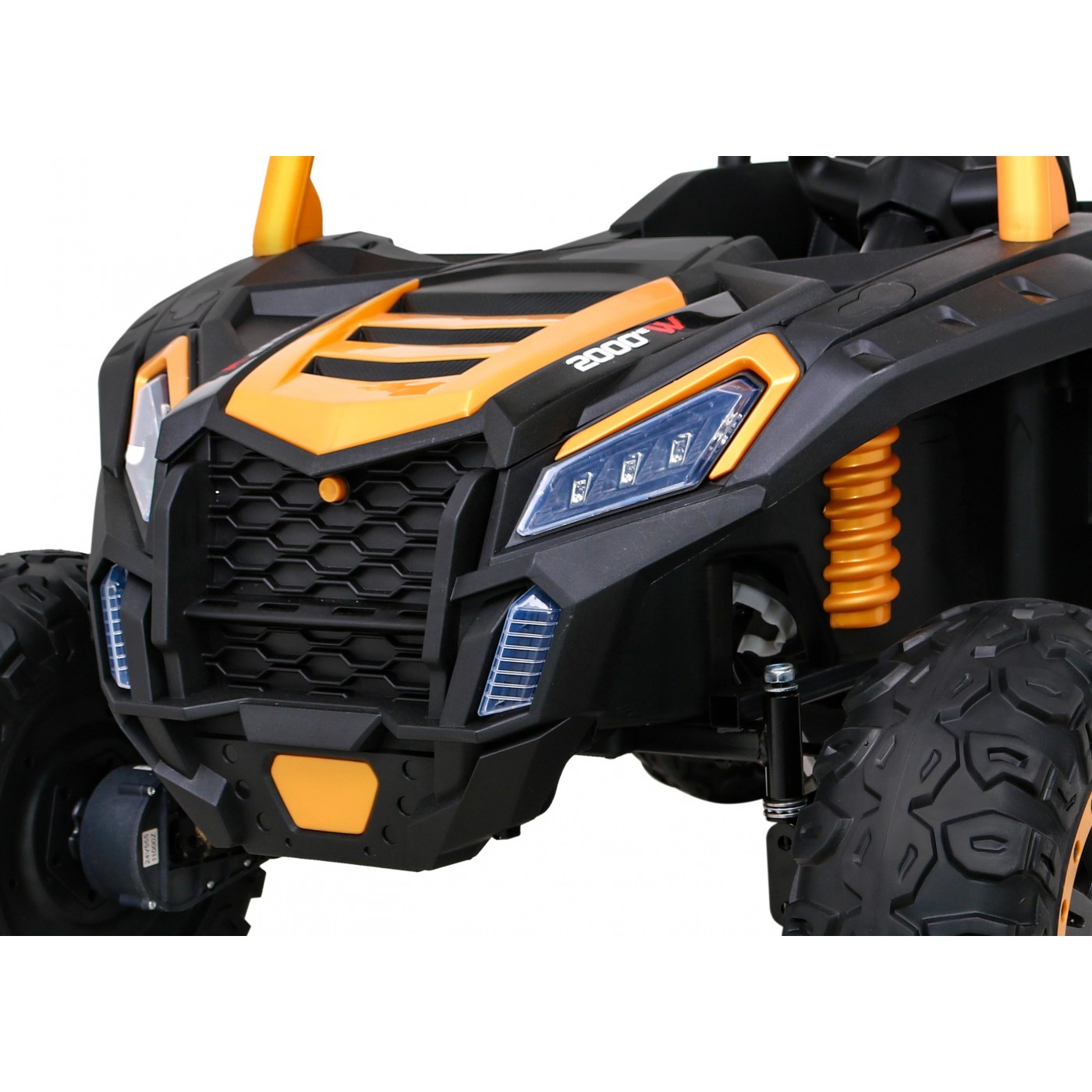 Buggy ATV Racing pro 2 děti zlatá + pohon 4x4 + dálkové ovládání + pomalý start + MP3 LED